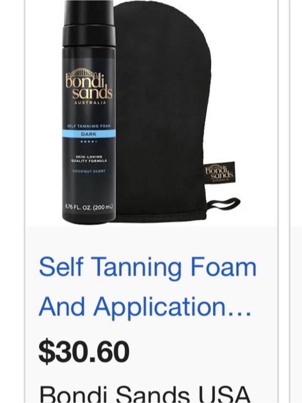 Bondi Sands Self Tanning Foam (light/medium) with Applicator Mitt - Black